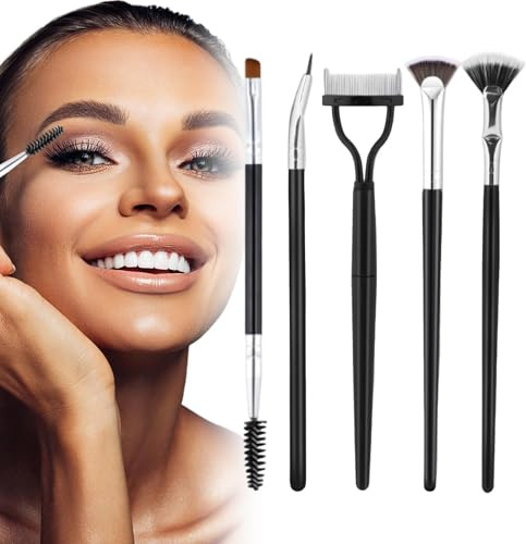 Ögonfransborste, piskborste Vikande ögonfransseparatoruppsättning av 5 | CURLED GROOMING BROSE BROW CAMK MAKEUP Definer för kvinnor Upper Lower Lash