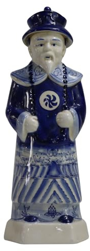 SYNWISH Blue and White Hand Painted Chinese Porcelain Standing Qing Dynasty Emperor Statue Figurine Home Décor Gift Table Accessory (Large -Kangxi)