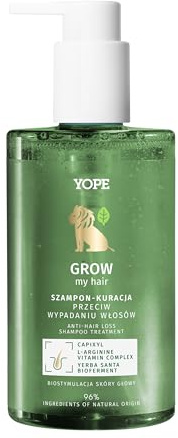 YOPE Grow My Hair Champú Tratamiento Anticaída 300 ml - Shampoo Fortalecedor para Cabello Débil y Fino, Ayuda al Crecimiento Capilar, Limpieza Suave y Cuidado del Cuero Cabelludo