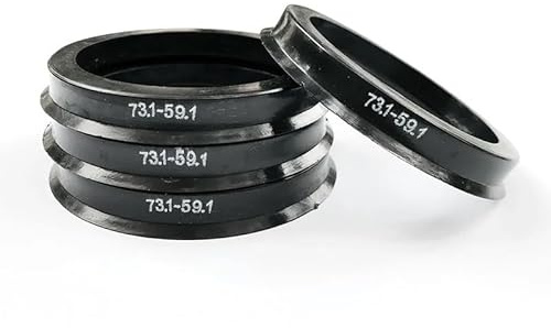 Bague de Centrage Jante, Anneaux de Centrage Lot De 4 Anneaux De Centrage De Moyeu En Plastique Noir For Jantes De Voiture De 73,1 À 57,1 Mm, 73,1 À 56,1 Mm, 73,1 À 64,1 Mm, Accessoires De Voiture(73.
