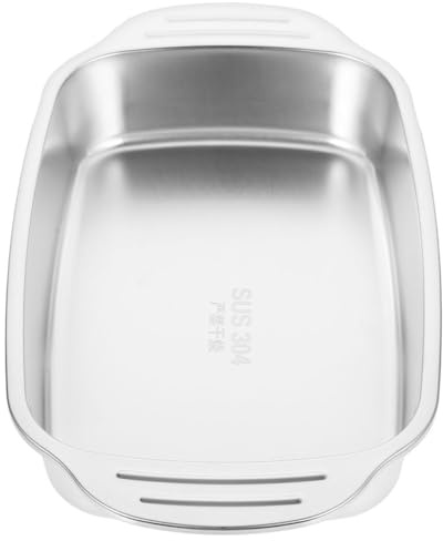 Tofficu Stainless Steel Roasting Pan Portable Serving Tray for Fish Shrimp Vegetables Medium Rectangular Dish for Home Restaurant Use Durable Easy to Clean