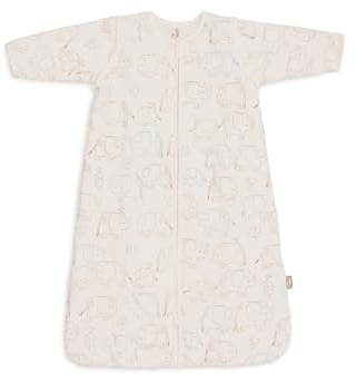 Jollein sovsäck baby – 110 cm – Elephant Tales – bomull – 2,5 till 3,5 TOG – avtagbara ärmar – Oeko-TEX certifierad – baby sovsäck – vintersovsäck – även för vår och höst