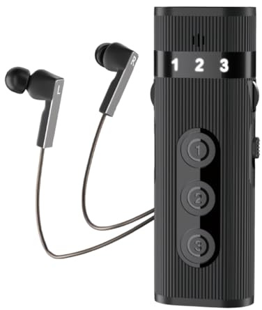 Tosuny Amplificateur de Son avec Casque Filaire, Amplificateur Auditif Rechargeable, Contrôle du Volume et Suppression du Bruit, élimination du Feedback, Amplificateurs de Casque pour (Black)