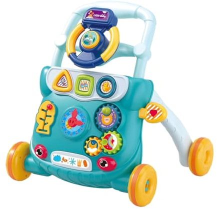 Andador de Actividades para bebés, Juguete de Empuje para niños pequeños, Andador de Aprendizaje Musical con Velocidad Ajustable, andadores móviles para bebés con Luces, Ayuda para Caminar para,