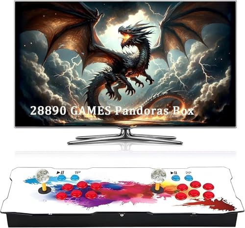 Consola de Juegos Arcade, 29000 Juegos en 1, Juego Retro, 2-4 Jugadores, Compatible con Juego 3D para PC, proyector y TV 1280x720P. 70 cm de Longitud en Total (64, GB)