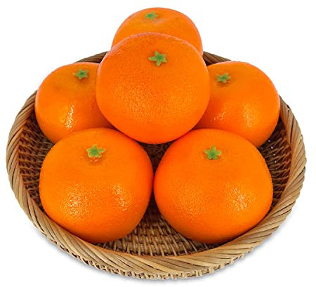 6 Pcs Arificial Oranges Réalistes Mandarines Faux Fruits Décorations pour La Maison Table De Cuisine Affichage