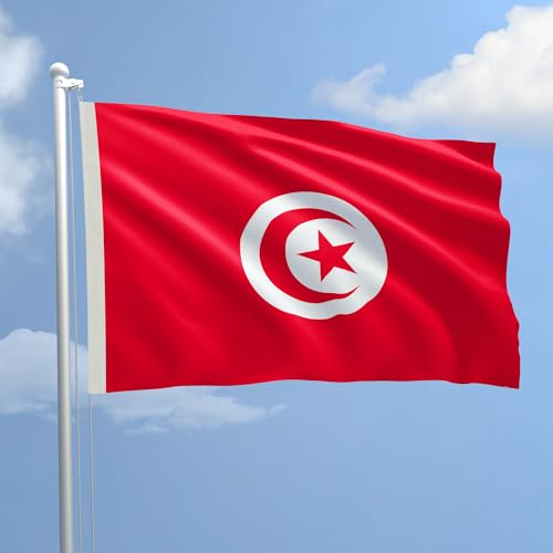 AL PRODUCTION Bandiera Tunisia in Tessuto Nautico Misura 70x100