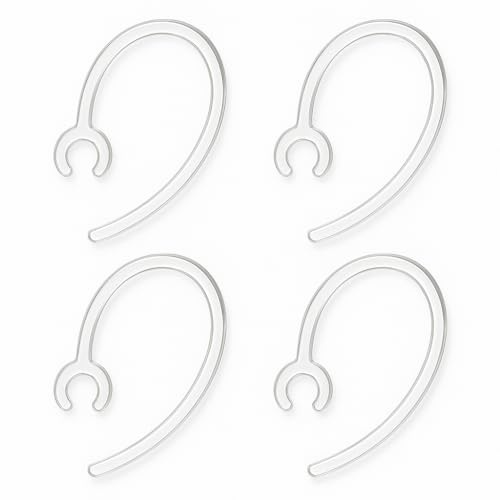Outletissimo® Kit 4 Ganci Universali per Auricolare Bluetooth – Asta Archetti Orecchio Trasparenti per Cuffie Wireless – Compatibile 6,5mm