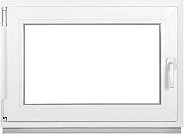 Premium Kellerfenster Von Fenstiger - Kunststofffenster Weiß BxH 750 x 550 mm - Garagenfenster/Gartenhaus Fenster BxH 75 x 55 cm 2-fach Verglast - Din Links-Funktion Dreh Kipp Fenster-Alle Größen