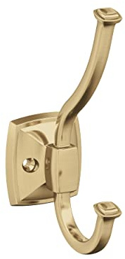 Amerock Kinsale Transitional Double Prong Champagne Bronze Decorative Wall Hook