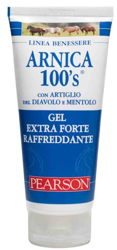 ARNICA 100'S - Arnica per Cavalli, Gel Extraforte Raffreddante Pearson. Crema Arnica Gel Forte con Artiglio del Diavolo e Mentolo. Pomata Defaticante e Rilassante [100ML]