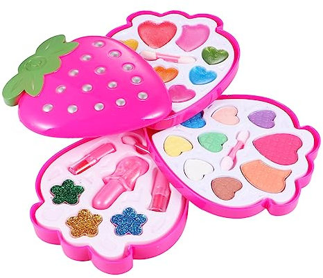 Toyvian Nicht-Make-up-Sets Für Mädchen Erdbeermuster Jungen Und Mädchen Make-up-kit Spielhaus Spielzeug