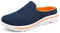 SMajong Zuecos y Mules para Hombre Mujer Respirable Zapatillas de Playa Confortable Zapatos de Jardín Ligeros Sandalias de Verano,B Naranja Azul, Talla:48 EU