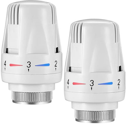 GROVL Thermostatic Radiator Valve 2Pcs TRV Valve Head Replacement M30 x 1.5 Thermostatic Radiator Head Universal Radiator Temperature Control Valve for Home Office Bedroom
