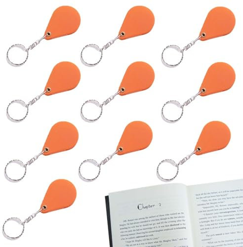 UYVPAER 10 Stück Taschenlupe - Kleine Schlüsselanhänger-Faltlupe,Orangefarbene Vergrößerungslinse Für Den Alltag, Auf Reisen, Tragbare Lupe Für Den Arbeitsplatz, In Der Bibliothek