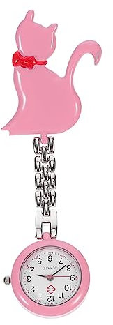 LIFKOME Niedliche Krankenschwester Taschenuhr Mit Clip Quarzuhr Mit Großem Zifferblatt Hitzebeständig Und Langlebig Praktisches Design Für Pflegepersonal Modische Rosa Hängeuhr
