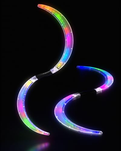 Varitas LED POI en Forma de S con 241 Modos de luz de Colores Recargable por USB Malabares Mágicos Varitas LED en Forma de S, Efecto Visual Profundo Juguete de Circo