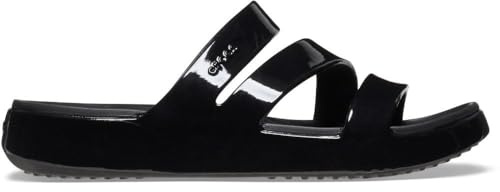 Crocs Femme Getaway Patent Strappy Sandales, Black, 39/40 EU