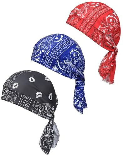 Bandana Ciclismo Hombre,Sombrero Transpirable,Pañuelo Transpirable para la Cabeza,Gorra Bicicleta para Deportes Al Aire Libre,Gorro de Bandana para Hombre,Sombrero para Correr 3 Piezas Tokaneit