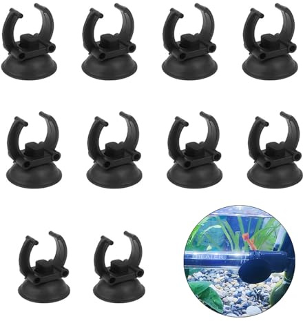 CONGGUAN 10 PCS Aquarium Heater Suction Cups Suckers Clips Aquarium Fish Tank Suction Cups Clips Durable Pipe Tube Holder for Aquarium Fish Tank Accessories (34mm Diameter)