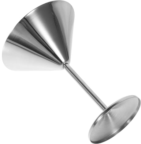 LIFKOME Bicchiere Da Vino e Cocktail in Acciaio Inossidabile Brillante Bicchiere Robusto e Riutilizzabile Per Bar e Feste Bicchiere Liquore Multiuso Con Design Elegante e Liscio Adatto Per