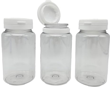 10 x Clear 150ml Flip Top Paint Pots Refillable for Paint/Ink/Dye/Glue/Acrylic - Small Empty Art/Craft Plastic Storage Containers with Hinged Lids