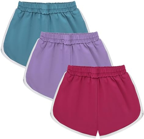Zzxlw Pantalones cortos para niña, pantalones cortos deportivos de algodón, elásticos, cómodos, de verano, pantalones cortos negros para bailar, correr, ciclismo, atléticos para niños de 7 a 14 años
