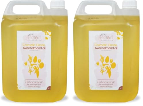 Cosmetic Grade Sweet Almond Oil GMO free, Vegan, 5 litres (Pack of 2)