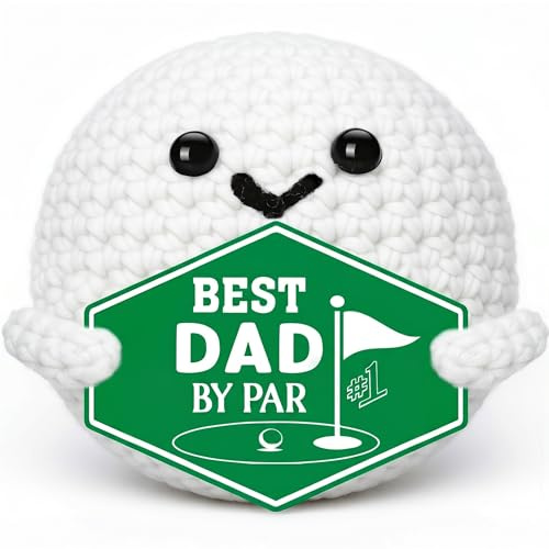 QIANSSE Funny Father’s Day & Birthday Gift for Dad–Best Dad by Par | Handmade Crochet Plush Figure Unique Presents for Dad Gift Idea from Daughter Perfect for Fathers Day Christmas