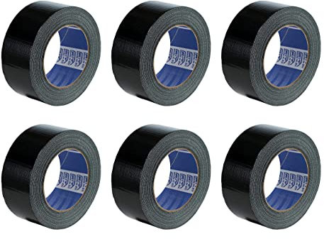 ACIT Cinta textil americana universal color negro, impermeable, altas prestaciones, 6 unidad