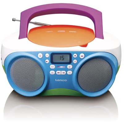 Lenco SCD-41 - Lecteur CD pour enfants - Radio CD - Chaîne stéréo - Boombox - Radio FM - Port USB - MP3 - Puissance 2 x 1 W RMS - Alimentation secteur et piles - Multicolore