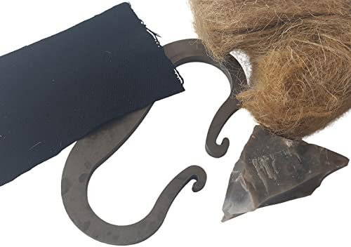 Carbon Steel plus natural English flint Striker Traditional Fire Spark Kit in Drawstring Bag Made in the UK (Traditional Carbon Steel Striker English Flint and Char Cloth Fire Lighter Kit)