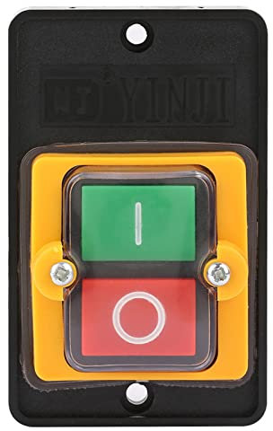 Akozon Interruptor de botón interruptor eléctrico AC220V/380V 10A interruptor de botón de encendido/apagado impermeable