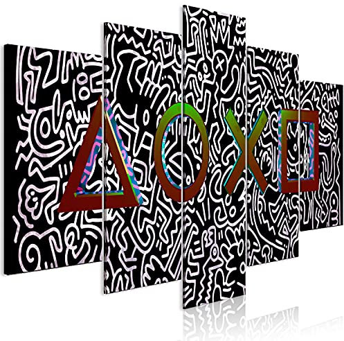 murando Cuadro Acústico Consola de juegos 200x100 cm Impresión Artística 5 Piezas Lienzo de Tejido no Tejido Estampado Decoración de Pared Aislamiento Game Graffiti i-A-0206-b-m