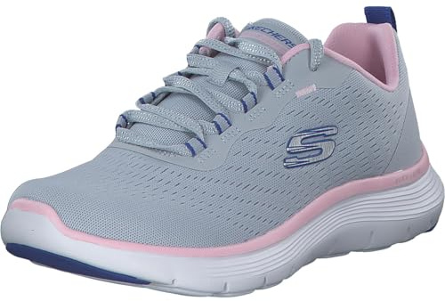 Skechers Damen Flex Appeal 5.0, Grau Mesh Blau Rosa Trim, 39.5 EU