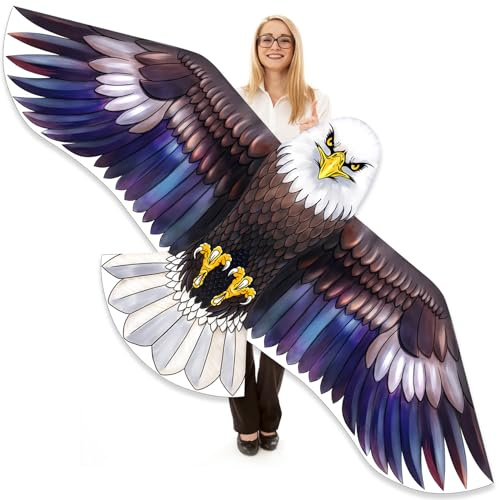 Mint's Colorful Life Bald Eagle Kite for Adults and Kids, Huge Kite with 78 Wingspan Easy to Fly Single Line Kite for Beach Trip