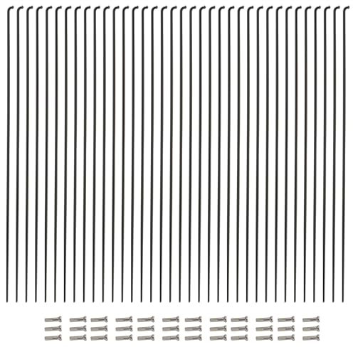 Vincita 36 Pieces 14G J Bend Bicycle Stainless Steel Spokes 254mm - 294mm with Brass Nipples for MTB Wheel Spokes, Ebike, Downhill, Trekking, City Bikes - Replacement/Repair Spokes