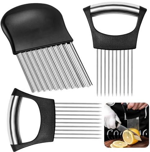 2 pezzi taglierina cipolla aiuto di taglio, cipolla titolare in acciaio inox, coltello onda per le verdure Adatto per il taglio di patate, carote, cipolle, verdure, carne, Etc