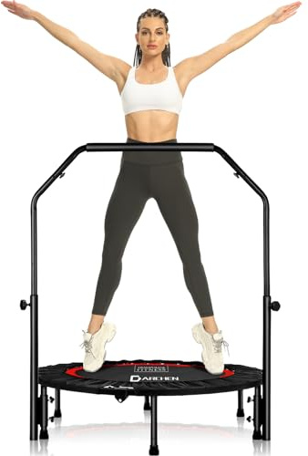 DARCHEN Mini Rebounder Trampoline for Adults, Indoor Exercise Workout Fitness, Upgrade Design Springs for Safer Quieter Bounce [100 CM]