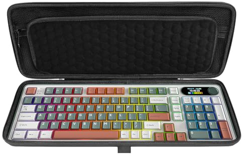 Linkidea Hard Travel Case for Compact 90%-96% Keyboard, Computer 100 Key Wireless/Wired Keyboard Carrying Protective Storage Box Bag, Compatible with RK Royal KLUDGE S98, AULA F99 Pro