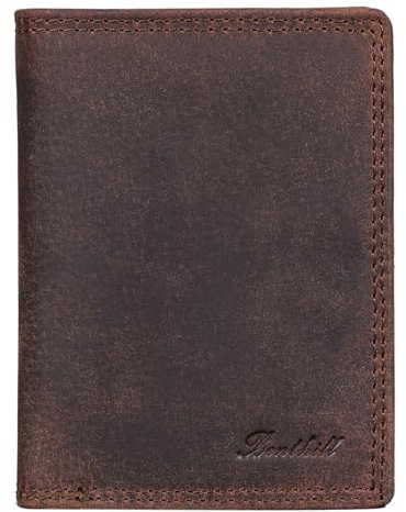 Benthill Herren Geldbörse aus Echt-Leder - Geldbeutel mit RFID-Schutz - Großes Portemonnaie für Herren - Vintage Leder, Farbe:Dark Brown (H)