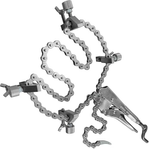 Strong Hand Tools, The Python, Pipe Alignment Chain Pliers, Adjustable Stainless-Steel Contacts, Replaceable Nickel Plated 48 Chain, 14 Max Diameter, PCA2048
