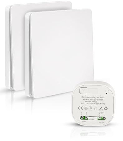LAOYE 2 Interruptor de luz inalámbrico 433Mhz 220V Interruptor Inalambrico Wireless Light Switch para lámpara de hasta 1500W Wireless Smart Switch Control Remoto Hasta 50-200 m