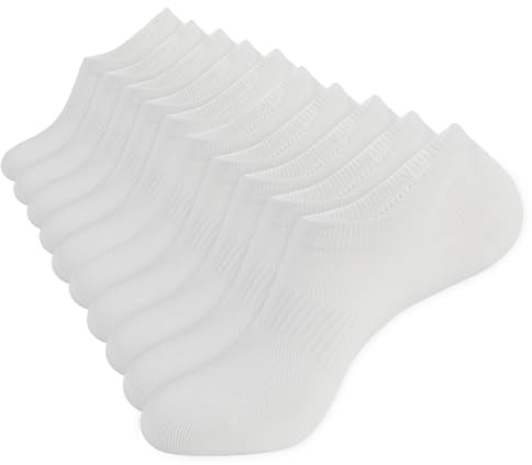YORJOSOX Mens No Show Trainer Socks 6-9/9-12 Invisible Socks for Men Low Cut Cotton Socks Non-Slip Silicone Stripes