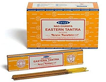 Chakra Tree Satya Nag Champa Räucherstäbchen, Eastern Tantra, Agarbatti, 180 g, 12 Packungen à 15 g in einer Box, Exportqualität