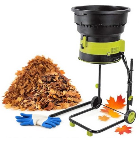 CUTANGELAR Trituradora de hojas eléctrica sin cuchillas, motor de 2500 W con capacidad de 208 L/min, tolva de alimentación grande para ramas, césped y hojas.(30mxpowercord)