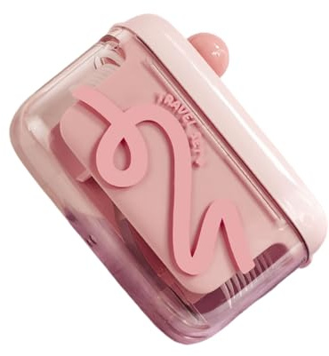 Distributeur de piques portable avec couvercle transparent pour bâtons de fil dentaire, boîte compacte pour ranger 15 à 16 nettoyants rechargeables pour les voyages et la maison (9 x 7..5 x 3,5 cm)