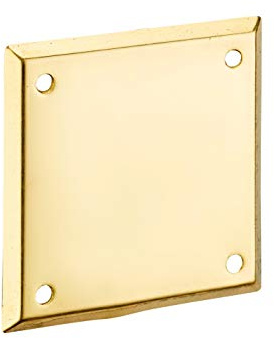 THIRARD - Plaque de Propreté - Laiton - Pour Verrous de Sûreté - Finition Décorative - Installation Facile - Cache les Imperfections - 60 x 60 mm - Jaune/Doré