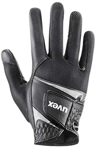 uvex sumair - Flexibler Reithandschuh für Damen und Herren - strapazierfähig - optimale Belüftung - Black-Silver - 9