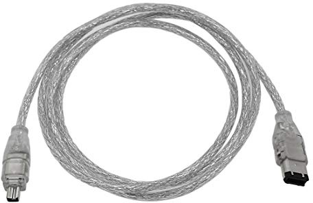 Eilumduo 2Pcs 120cm/4FT FireWire IEEE 1394 Cable/iLink 6 Pin to 4 Pin Male to Male DV Cable, Premium 4-Pin to 6-Pin FireWire Cable Cord for Computer Laptop Clear